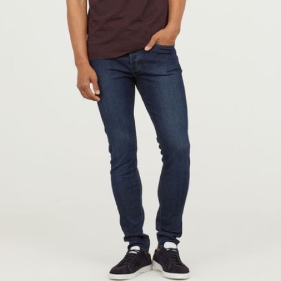 dark denim skinny jeans mens